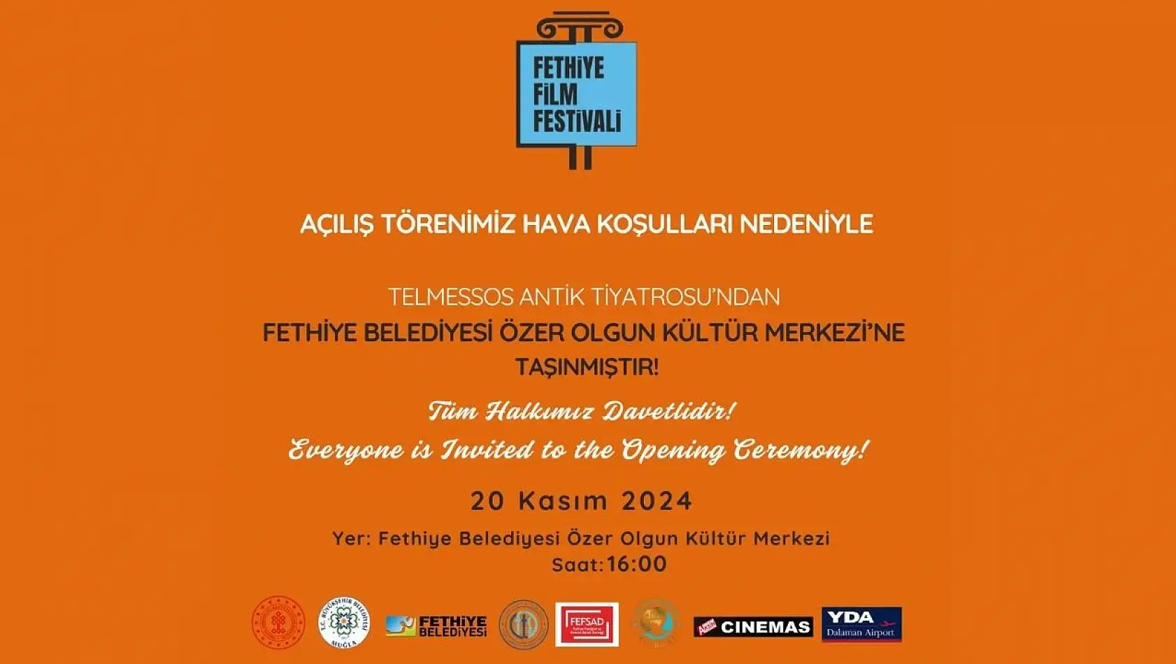 Fethiye Film Festivali Etkinlikleri Mekan Değişikliği