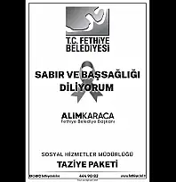 Fethiye Belediyesi'nde Taziye Paketi Uygulaması Başlıyor