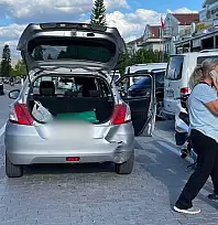 Sahil Bandı'nda maddi hasarlı kaza