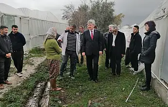 İYİ Partili Ergün'den Hasar Gören Seralara İnceleme