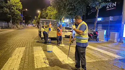 Fethiye'de Yol Çizgi Çalışması