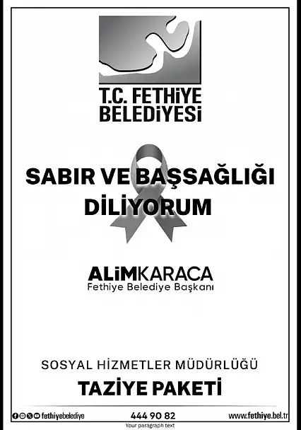 Fethiye Belediyesi'nde Taziye Paketi Uygulaması Başlıyor