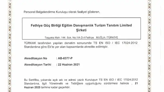 Fethiye Güç Birliği, Türk Akreditasyon Kurumu Tarafından Akredite Edildi