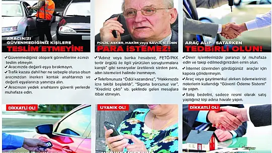 Emniyet Müdürlüğü'nden vatandaşlara uyarı!
