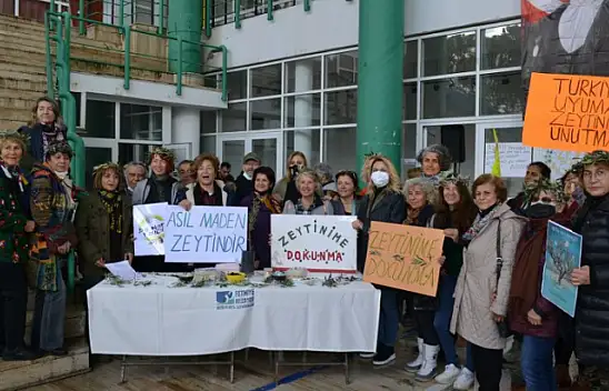 Zeytinliklerin madenciliğe açılması protesto edildi