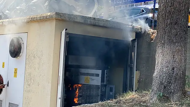 Fethiye'de korkutan trafo yangını