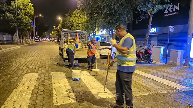 Fethiye'de Yol Çizgi Çalışması
