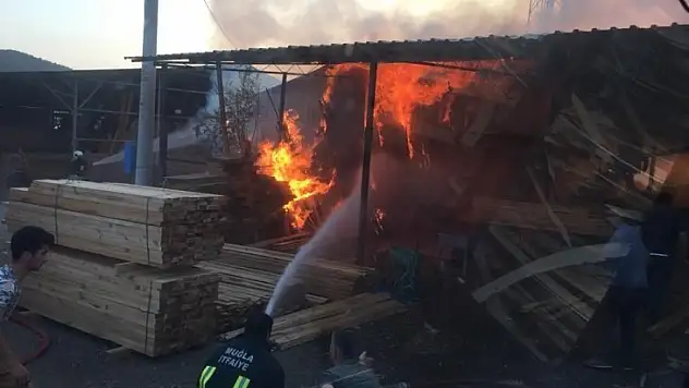 Ortaca'da Kereste Deposunda Çıkan Yangın Hasara Neden Oldu