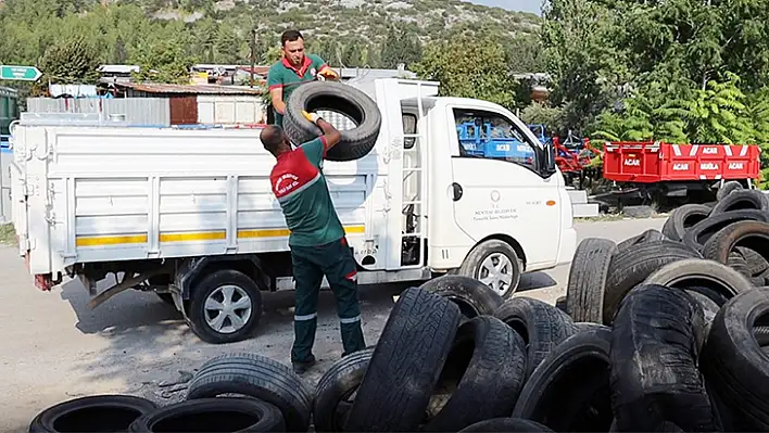 20 Ton Ömrünü Tamamlamış Lastik Atığı Geri Dönüşüme Kazandırıldı