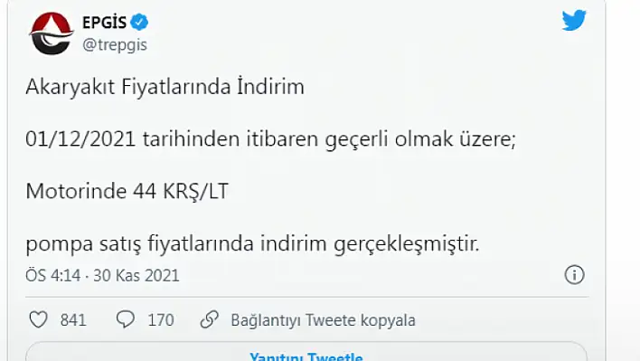 Akaryakıtta İndirim Mutlu Etti