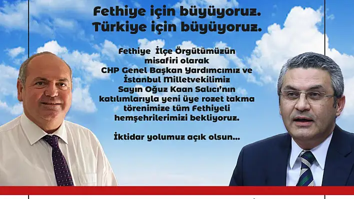 Chp Genel Başkan Yardımcısı Cuma Günü Fethiye'de