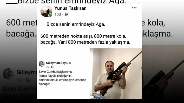 Din Kültürü Öğretmeninden Soylu'ya silahlı destek mesajı