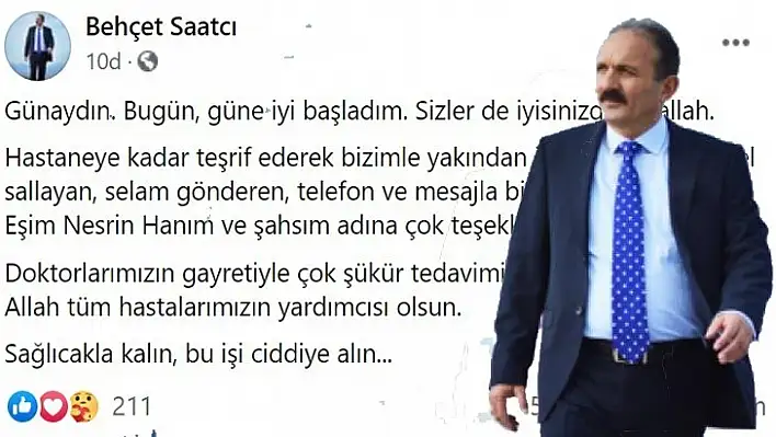 Eski Başkan Saatcı iyileşiyor