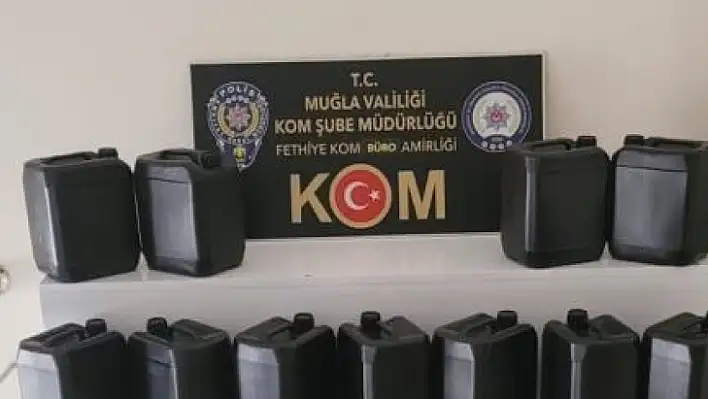 Fethiye'de polis ekipleri 140 litre etil alkol ele geçirildi