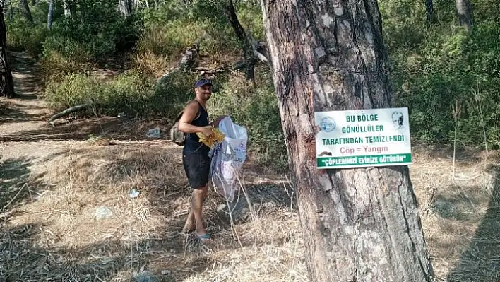 Fethiye Kayaköy'de Ormanlık Alanda Gönüllü Olarak Temizlik Yaptı