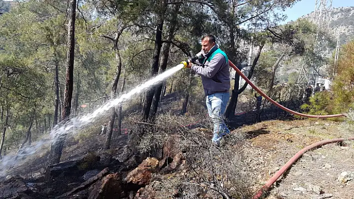 GÖCEK'TE KORKUTAN YANGIN