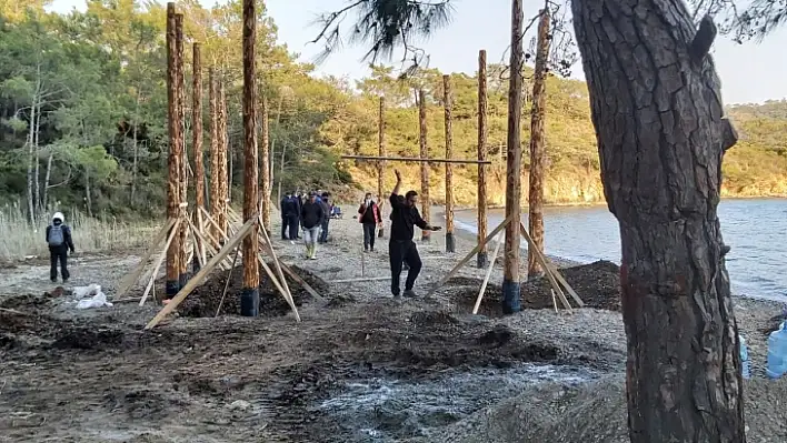 Göcek'teki koyda kaçak yapılaşmaya inceleme başlatıldı