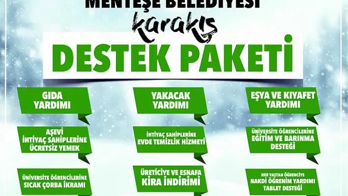 Menteşe Belediyesi'nden 'Karakış Destek Paketi'