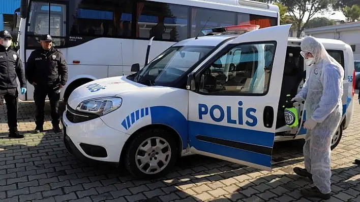 Muğla'da Emniyet Araçları Dezenfekte Edildi
