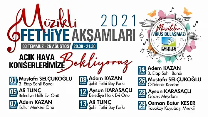 Müzikli Fethiye akşamları başlıyor