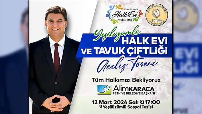 Yumurta Çiftliği Üretim Merkezi Ve Yeşilüzümlü Halkevi Hizmete Açılıyor