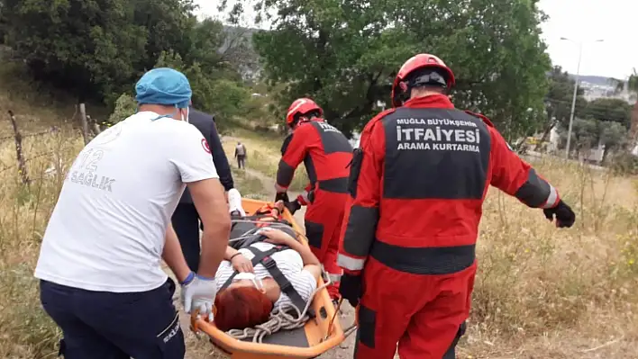 Yürüyüş yaparken ayağını kıran kadının imdadına itfaiye ekipleri yetişti