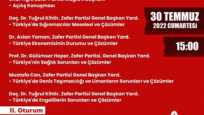 ZAFER PARTİSİ'NDEN HALK ÇALIŞTAYI