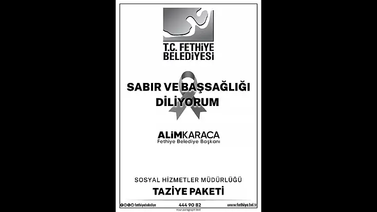 Fethiye Belediyesi’nde Taziye Paketi Uygulaması Başlıyor