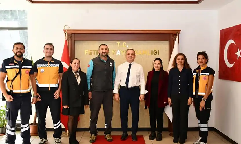 Fethiye'de Acil Sağlık Hizmetleri Haftası'nda Kaymakam Akkaya'ya ziyaret