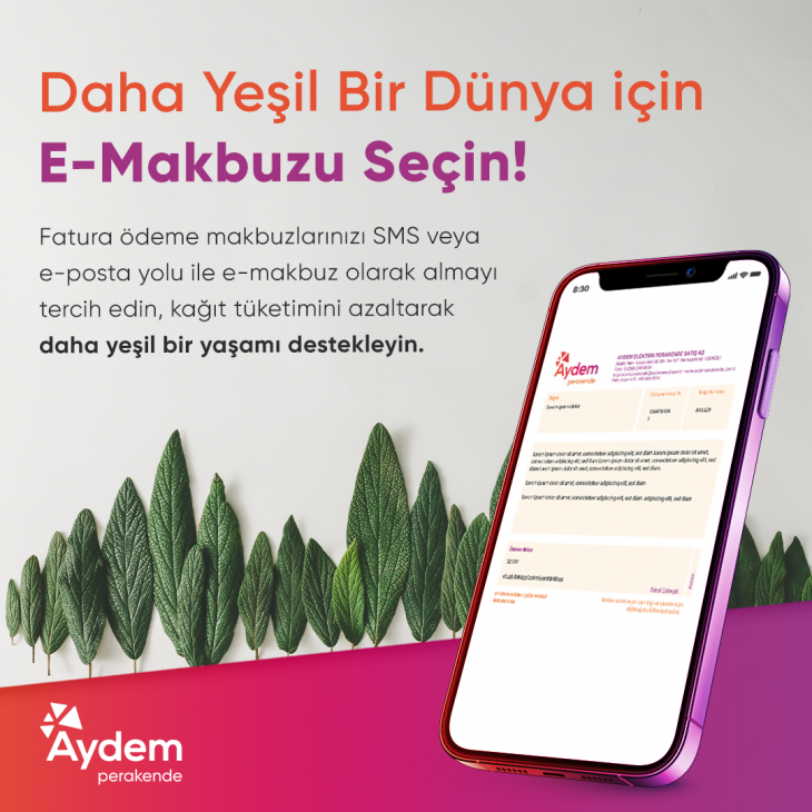 Aydem ve Gediz Perakende, E-Makbuz Uygulamasına Geçti