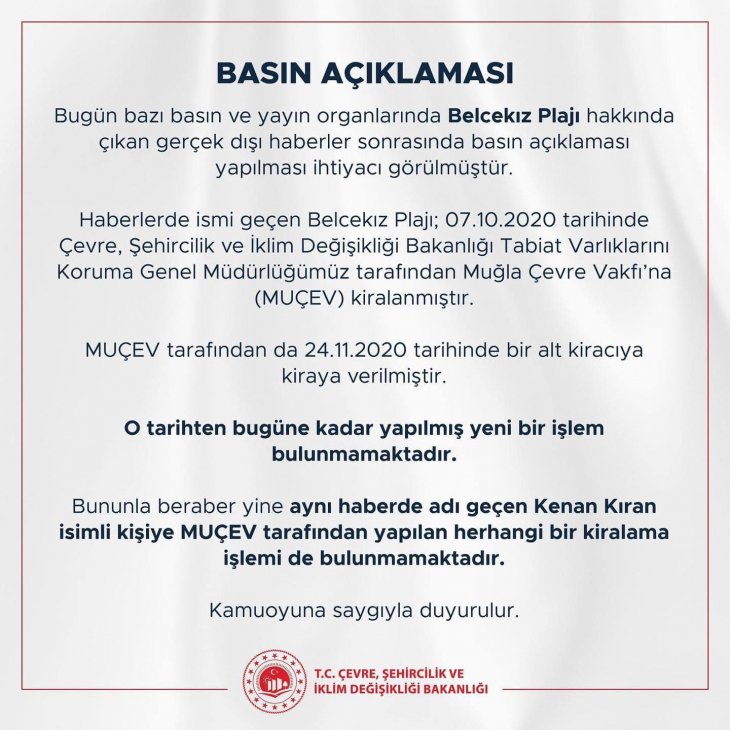 Bakanlıktan Belcekız Plajı açıklaması: Haberler gerçek dışı