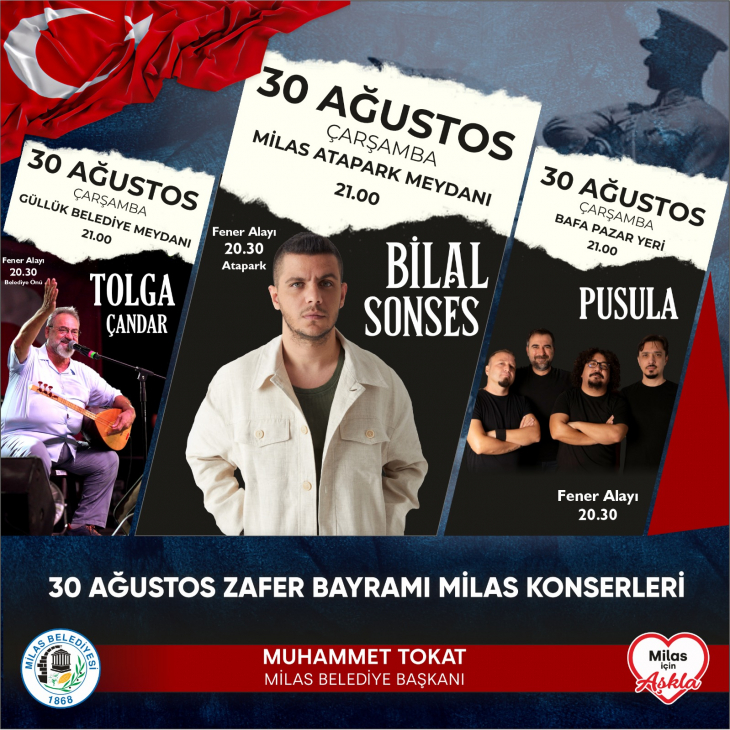 Zafer Bayramı'nda 3 Farklı Noktada 3 Konser